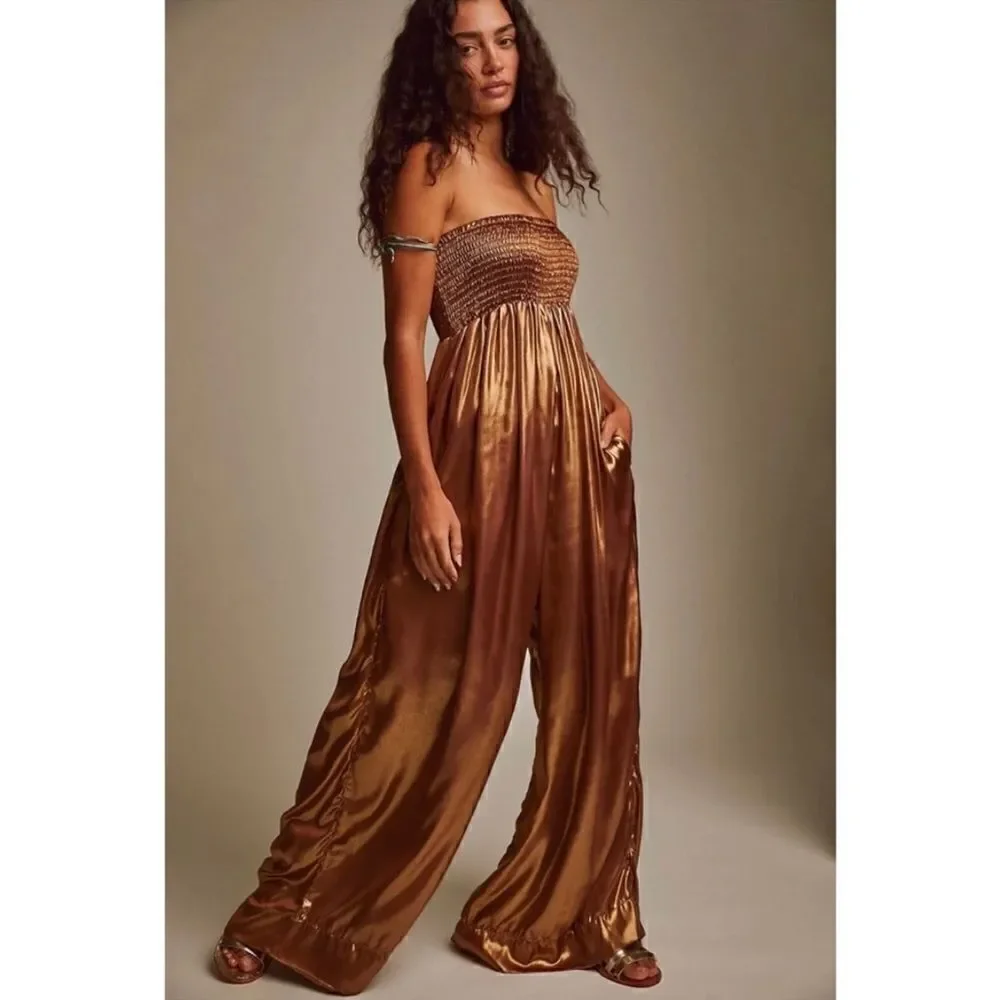 Free People Julie One Piece Jumpsuit Size XS Desert Topaz - Picture 6 of 9